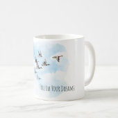 Birds Flying Blue Sky Clouds Kaffeetasse (VorderseiteRechts)