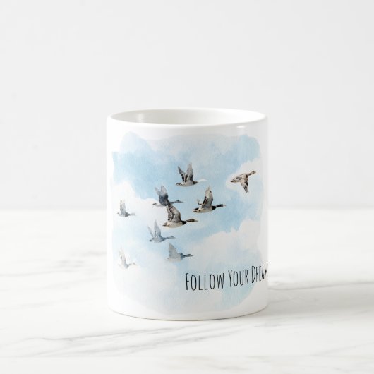 Birds Flying Blue Sky Clouds Kaffeetasse (Mittel)