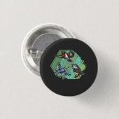 Birds Garden Birds Retro Button (Vorne & Hinten)