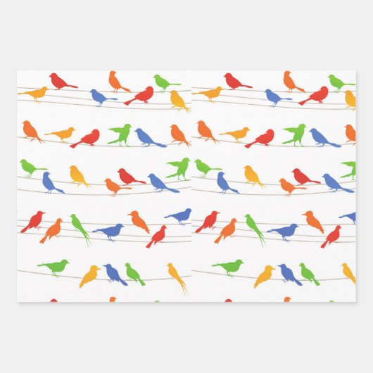Birds Gift Wrapping Paper Sheet. Geschenkpapier Set (Vorderseite 3)