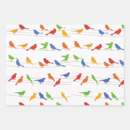Birds Gift Wrapping Paper Sheet. Geschenkpapier Set (Vorderseite 2)