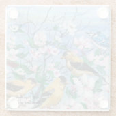 Birds Glass Untersetzer Original Akrylkunst (Rückseite)