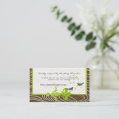 Birds Green Brown Wood Grain Wedding Info Cards Begleitkarte (Stehend Vorderseite)