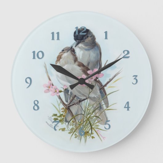 Birds Große Wanduhr (Vorderseite)