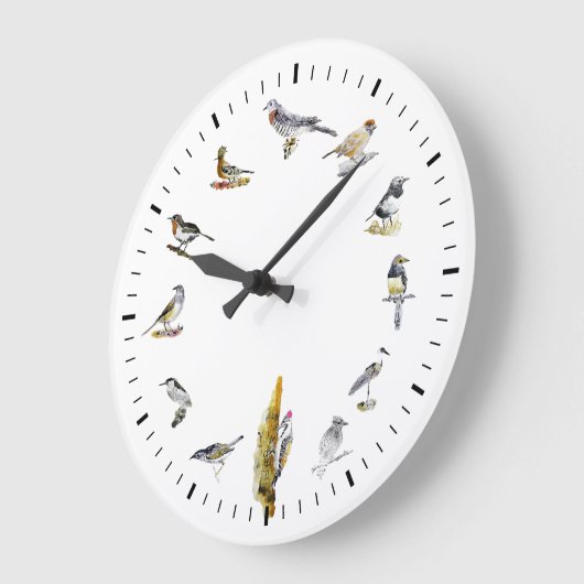 Birds Große Wanduhr (Winkel)