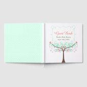Birds Hearts Tree Mint and Coral Baby Shower Gästebuch (Voll)