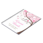 Birds Hearts Tree Pink Baby Shower Notizblock (Linke Seite)