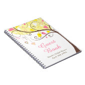 Birds Hearts Tree Yellow and Coral Bridal Shower Notizblock (Rechte Seite)