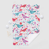 Birds in a Garden Modern Boho Watercolor Golfhandtuch (Insitu)