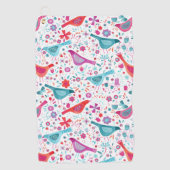 Birds in a Garden Modern Boho Watercolor Golfhandtuch (Vorderseite)