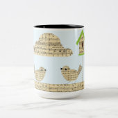 Birds-Kaffee-Tasse Zweifarbige Tasse (Mittel)