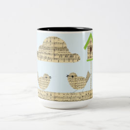 Birds-Kaffee-Tasse Zweifarbige Tasse