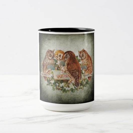 Birds-Kaffee-Tasse Zweifarbige Tasse (Mittel)