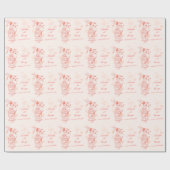 Birds Käfig Korallenorange Hochzeitsstipp Geschenkpapier (Flach)