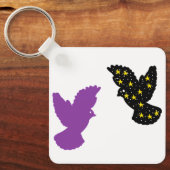 Birds Keychain – Dual Feather Silhouette Design Schlüsselanhänger (Vorderseite)