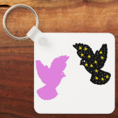Birds Keychain – Paired Sky Creatures Silhouette Schlüsselanhänger (Vorderseite)