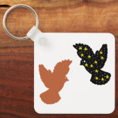 Birds Keychain – Twin Crest Silhouette Design Schlüsselanhänger (Vorderseite)