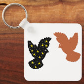 Birds Keychain – Twin Soar Minimal Silhouette Schlüsselanhänger (Vorderseite)