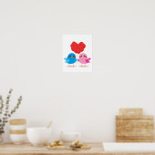 Birds Liebe Herzblasen Poster (Küche)