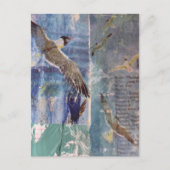 Birds mixed media collage postkarte (Vorderseite)