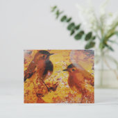 Birds Mixed Media Postkarte (Stehend Vorderseite)