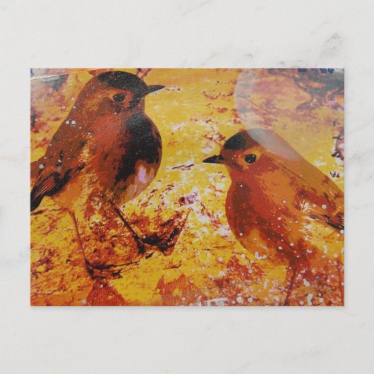 Birds Mixed Media Postkarte (Vorderseite)