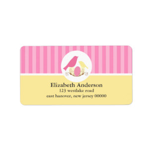 Birds Nest Address Labels Adressaufkleber