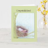 Bird's Nest Congratulations Card Karte (Gelbe Blume)