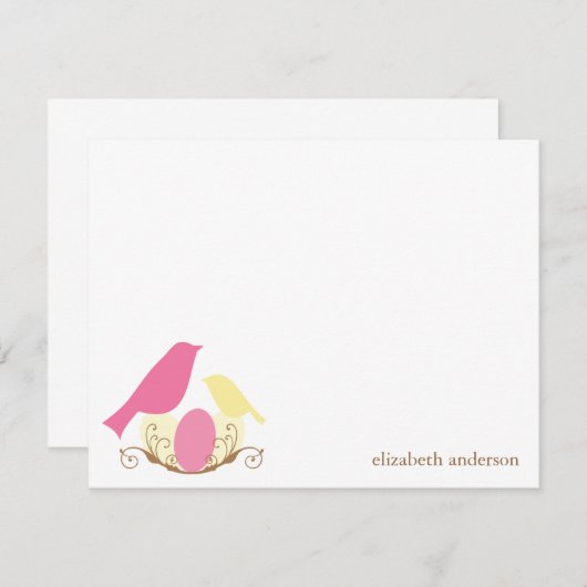 Birds Nest Flat Dankeschön Karten (Vorne/Hinten)