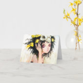 Bird's Nest Note Card Karte (Gelbe Blume)