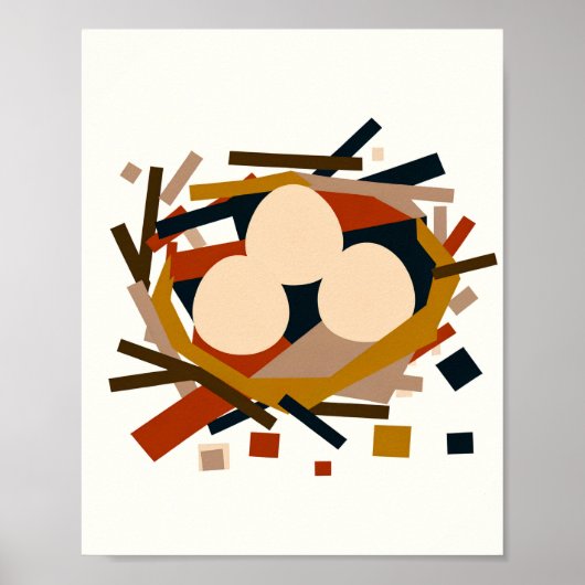 Bird'S Nest - Wildlife Art Poster (Vorne)