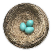 Birds Nest with Blue Eggs Keramikknauf (Vorderseite)