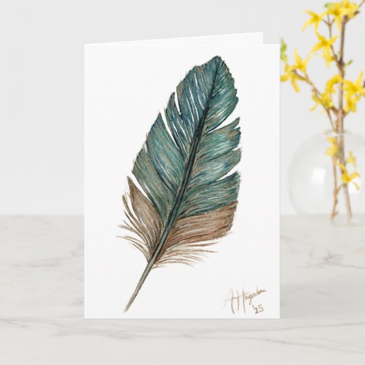 Birds of a Feather Folded Greeting Card Karte (Gelbe Blume)