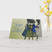 Birds of a Feather - Frauen in den Pfaufedern Karte (Gelbe Blume)