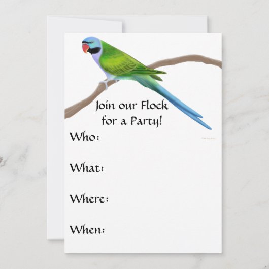 Birds- of a Featherpapageien-Party Einladung (Rückseite)