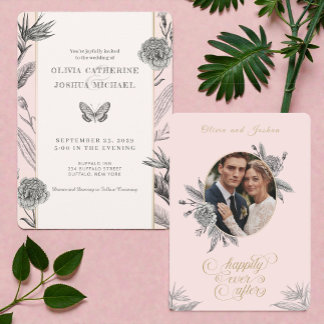Birds of Paradise Custom Photo Wedding Invitation  Einladung