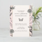 Birds of Paradise Custom Photo Wedding Invitation  Einladung (Stehend Vorderseite)