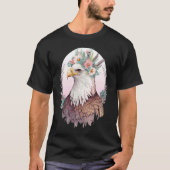 Birds Of Prey Bald Eagle Flower Crown Floral Birdi T-Shirt (Vorderseite)