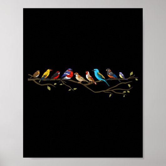 Birds On A Branch Birding Bird Watching Bird Watch Poster (Vorne)