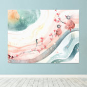 Birds on a Heart Branch  Leinwanddruck (Insitu (Holzboden))