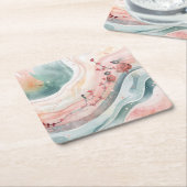 Birds on a Heart Branch Rechteckiger Pappuntersetzer (angewinkelt)