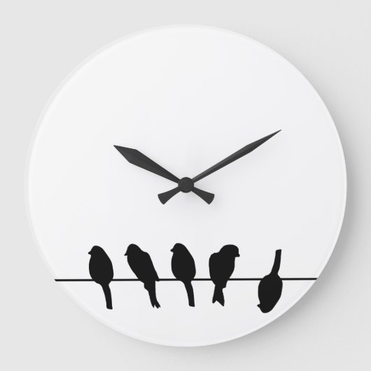 Birds on a wire – dare to be different große wanduhr (Vorderseite)