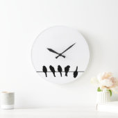 Birds on a wire – dare to be different große wanduhr (Zuhause)