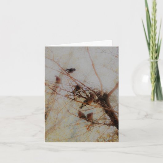 Birds On Branches Folded Note Card (Vorderseite)