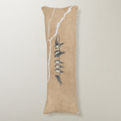 Birds on cracked surface, beige brown and text seitenschläferkissen (Vorderseite Vertikal)