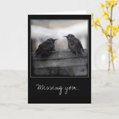 Birds on Missing You greeting card Karte (Gelbe Blume)