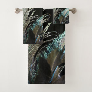 Birds Peacock Feathers Badhandtuch Set