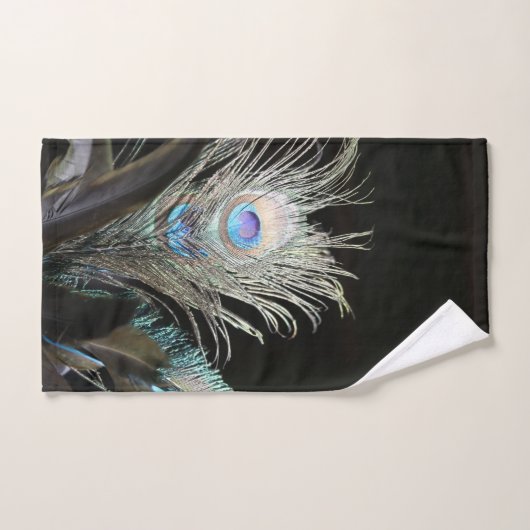 Birds Peacock Feathers Badhandtuch Set (Handtuch)