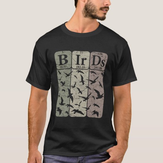 Birds Periodic Table Elets Birdwatching Ornitholog T-Shirt (Vorderseite)
