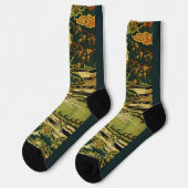 Birds,Phoenix Flowering Tree Branches Lotus Flower Socken (Linkes Detail)
